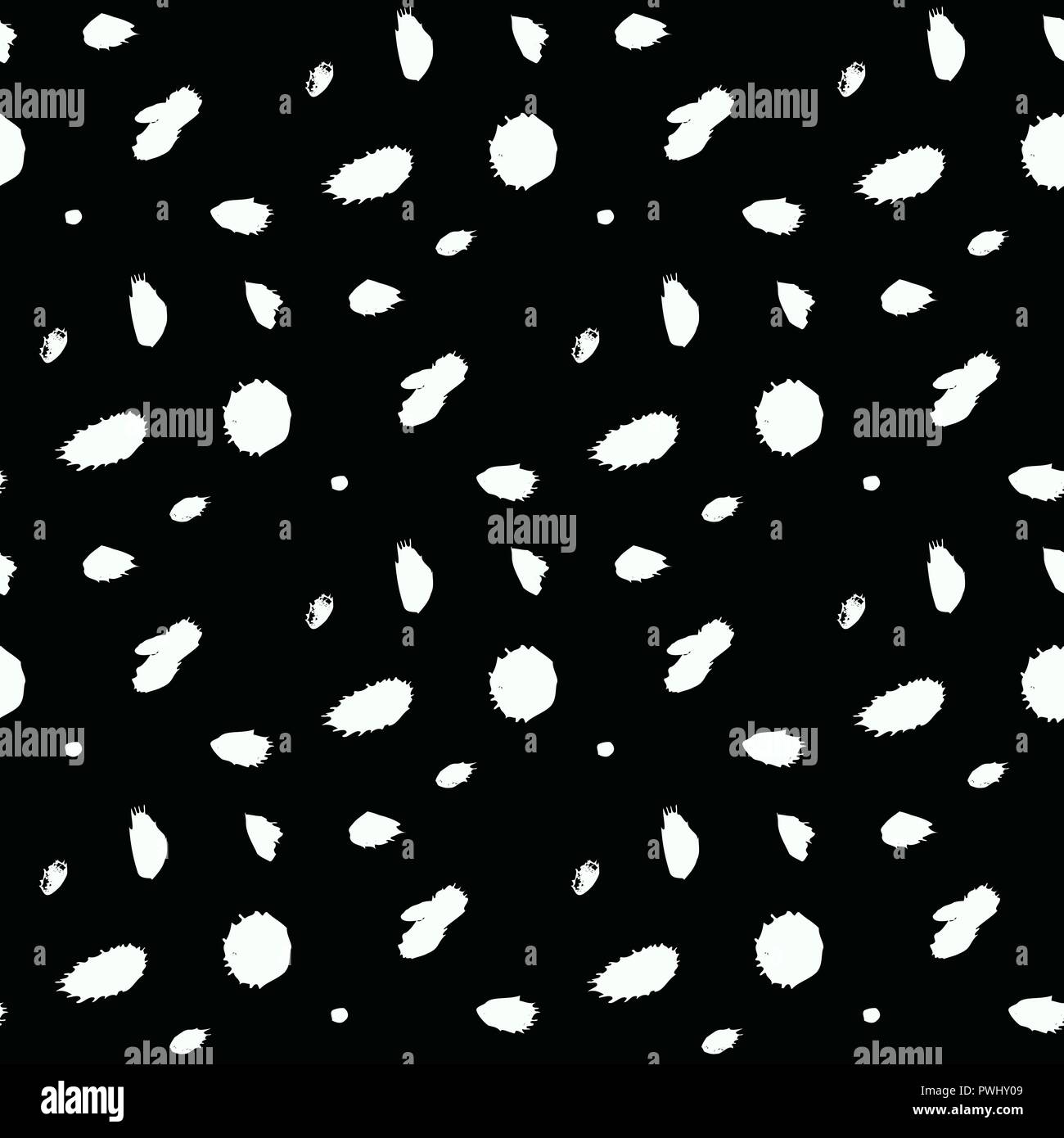 Nahtlose Muster drucken. Vektor hand Abstract tierischer Haut Imitation gezeichnet. Dalmatiner Haut. Stock Vektor