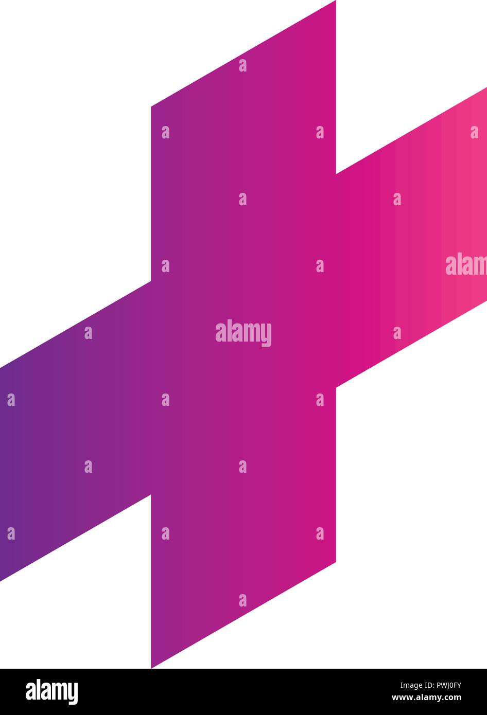 Gradient plus Symbol, isometrische Stil Stock Vektor