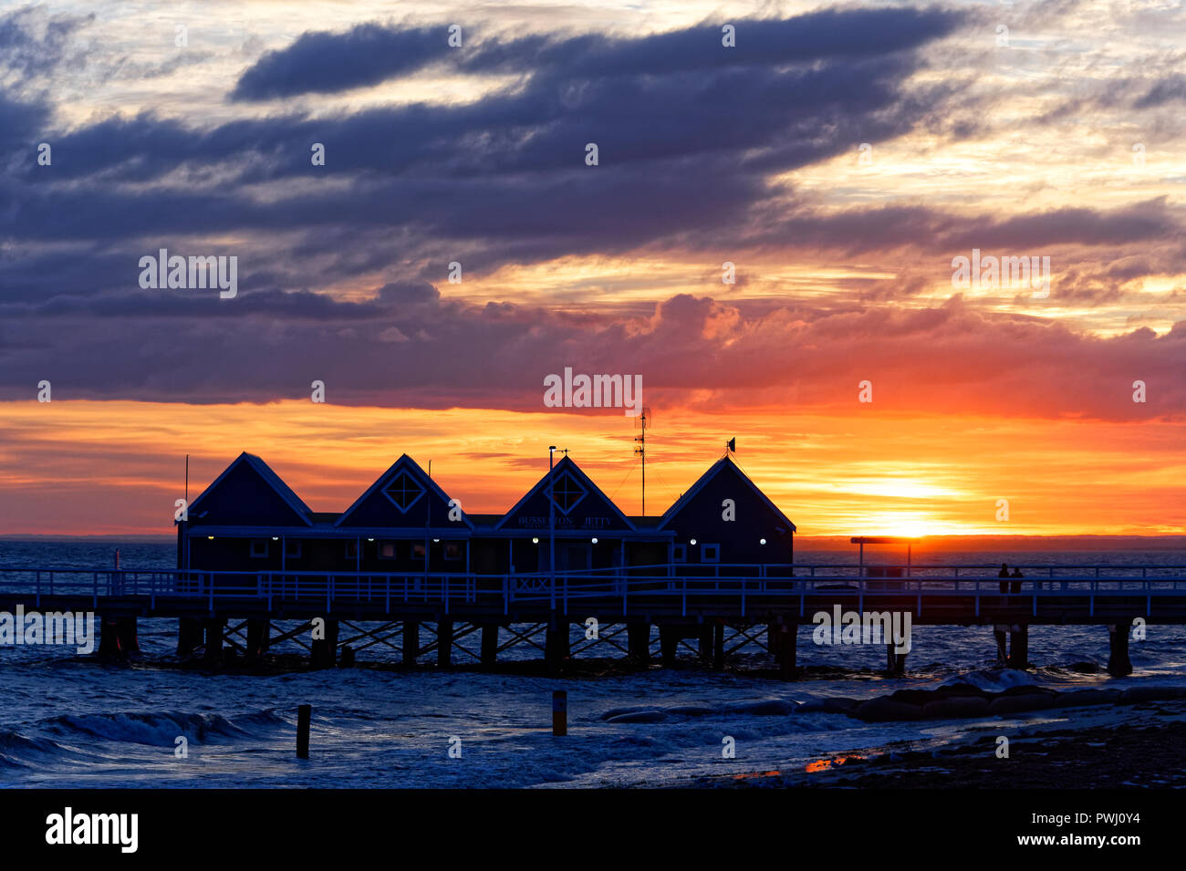 Sunrise Busselton Jetty Stockfoto