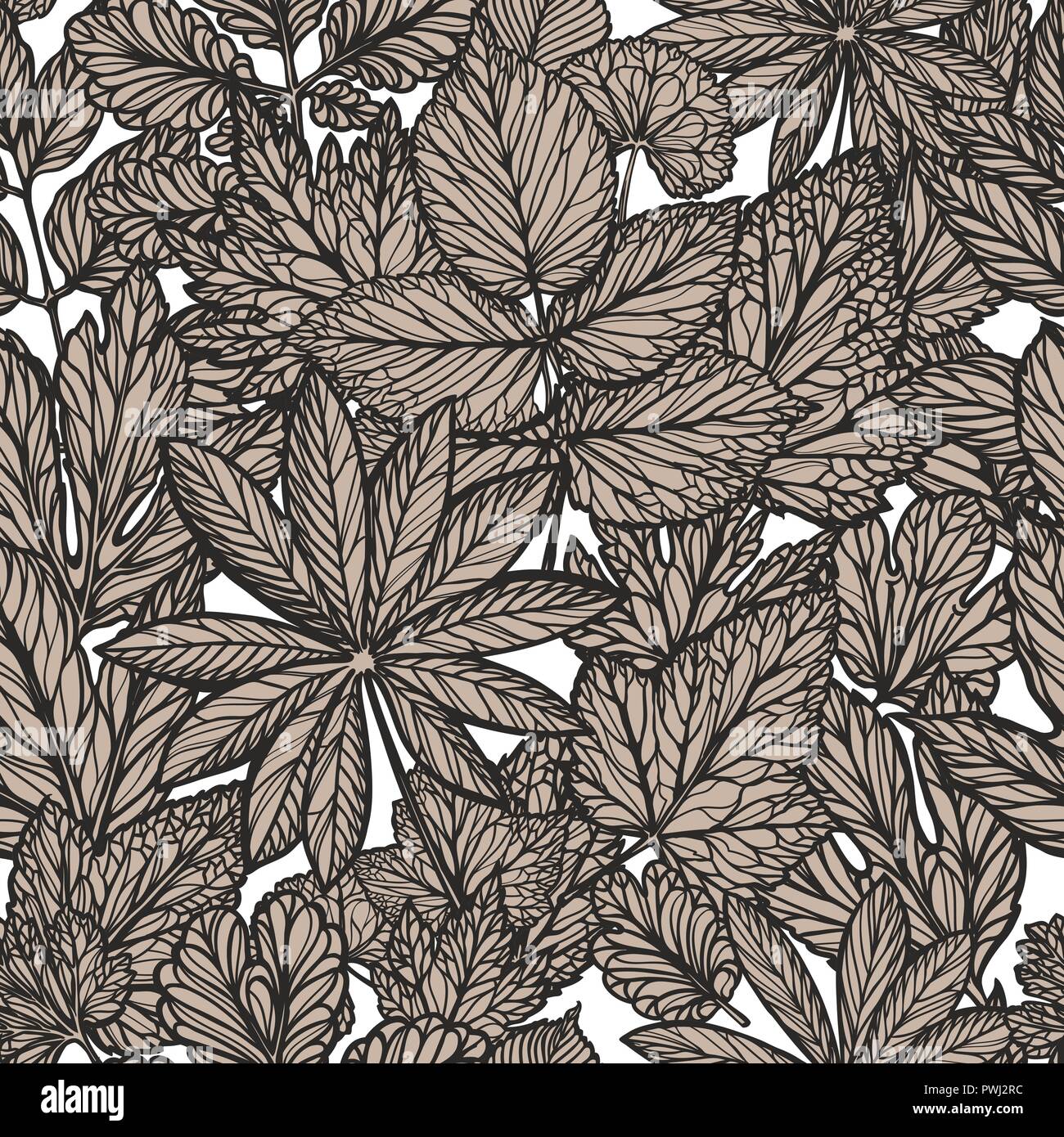 Florale Muster, vintage. Dekorative Blätter, Natur Konzept. Nahtlose Hintergrund Vektor Stock Vektor