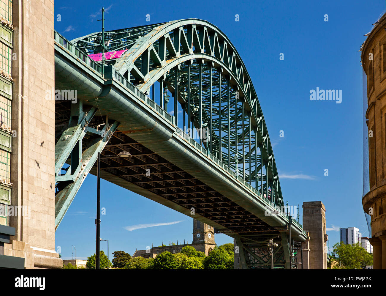 Großbritannien, England, Tyneside, Newcastle upon Tyne, Tyne Bridge von Sandhill Stockfoto