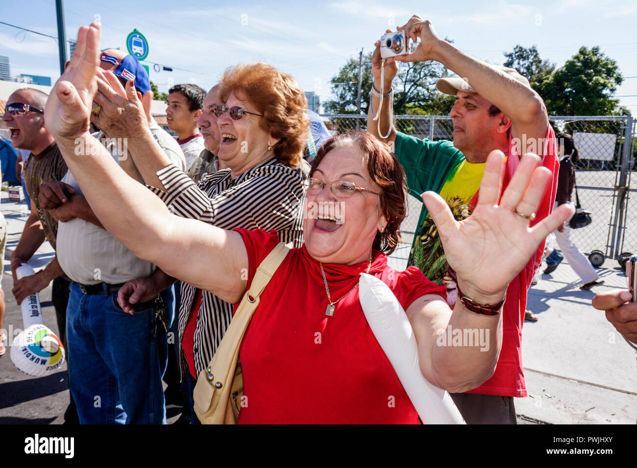 Miami Florida, Little Havana, Calle Ocho, Achte 8th Street, Tres Reyes Magos, drei 3 Kings Day Parade, Hispanic Latino ethnischen Einwanderer m Stockfoto