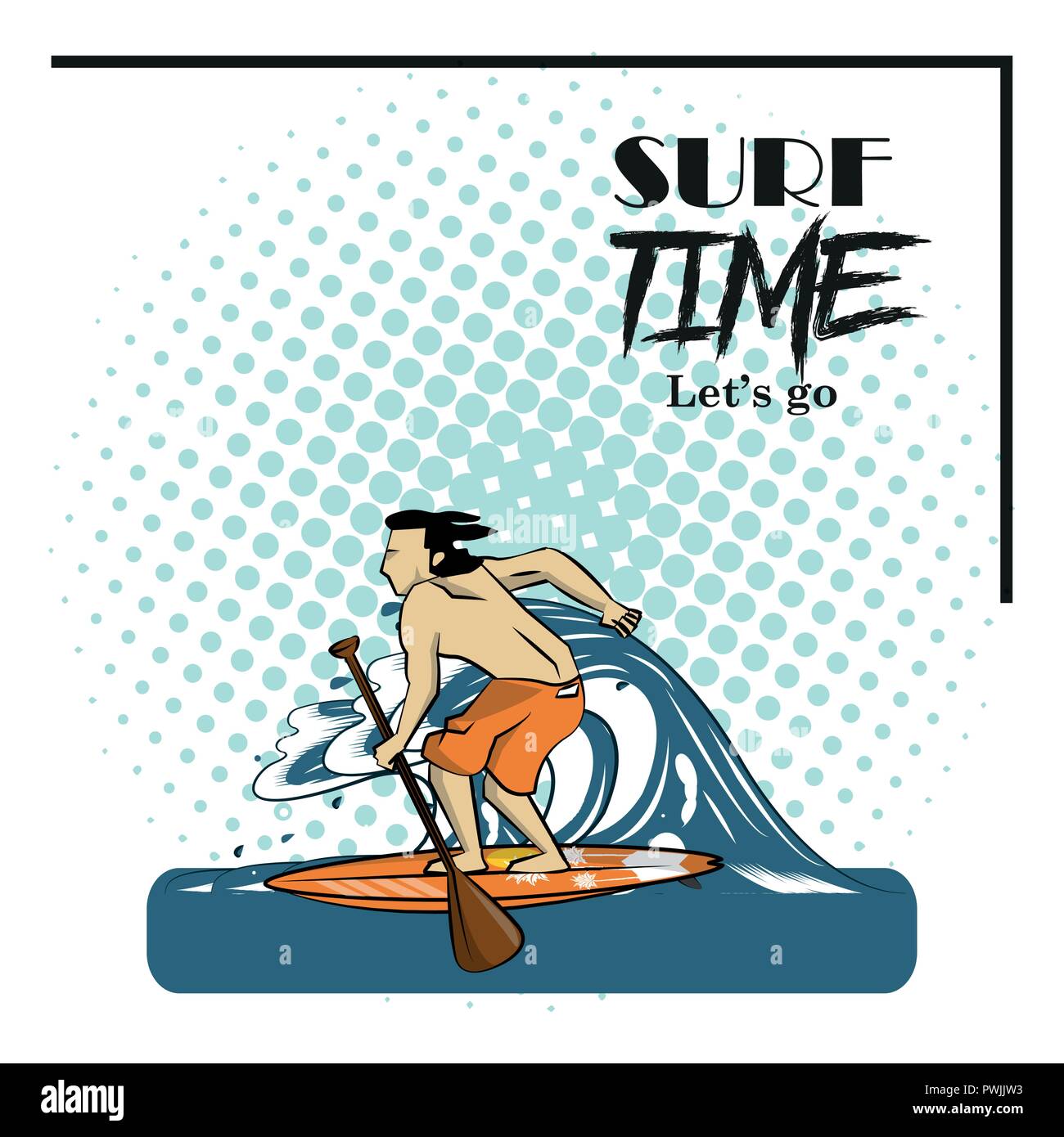 Surfer tropischen Lebensstil Thema poster Vector Illustration graphic design Stock Vektor