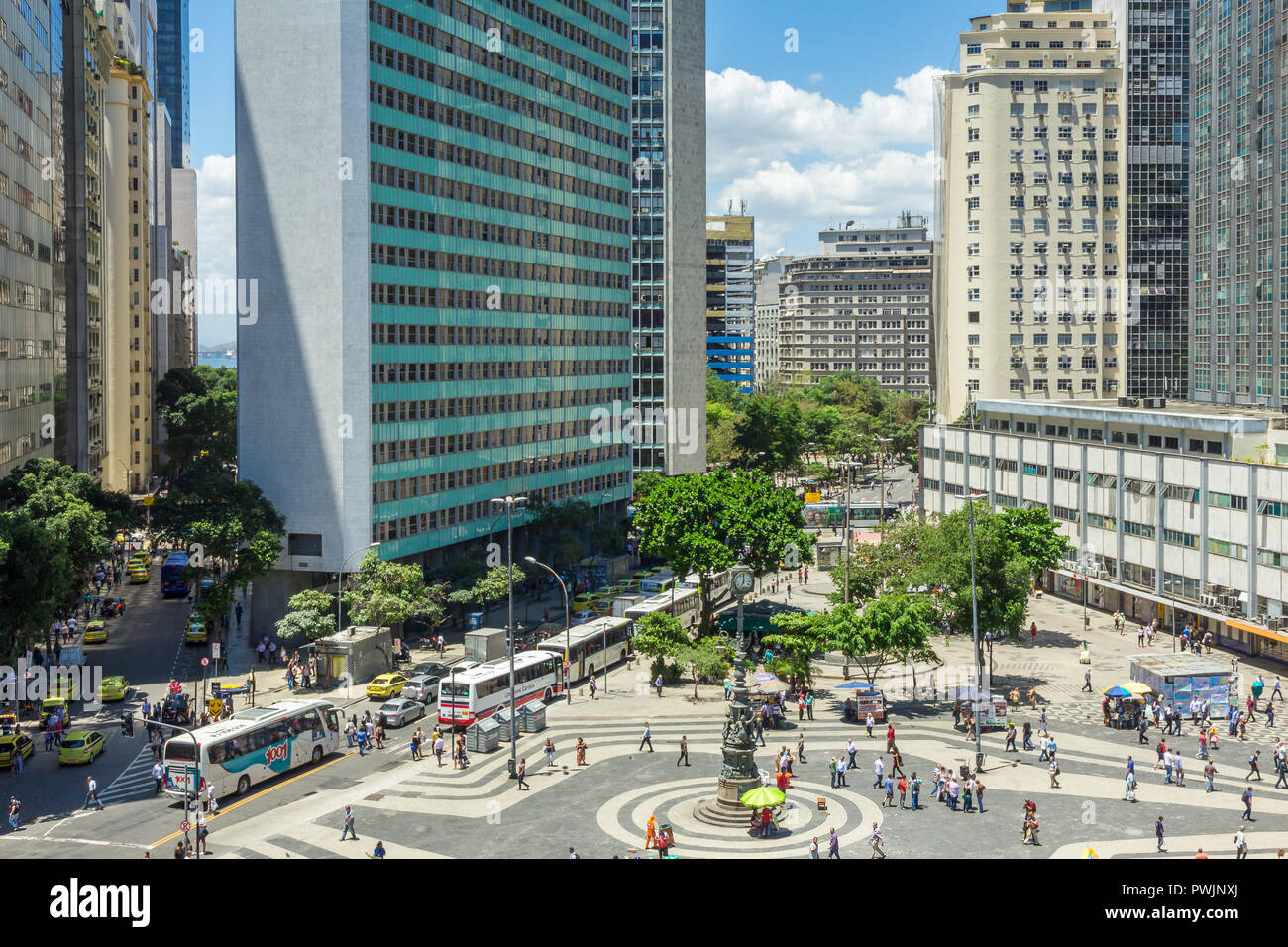 Carioca Square in der Innenstadt von Rio de Janeiro, Brasilien, Südamerika Stockfoto