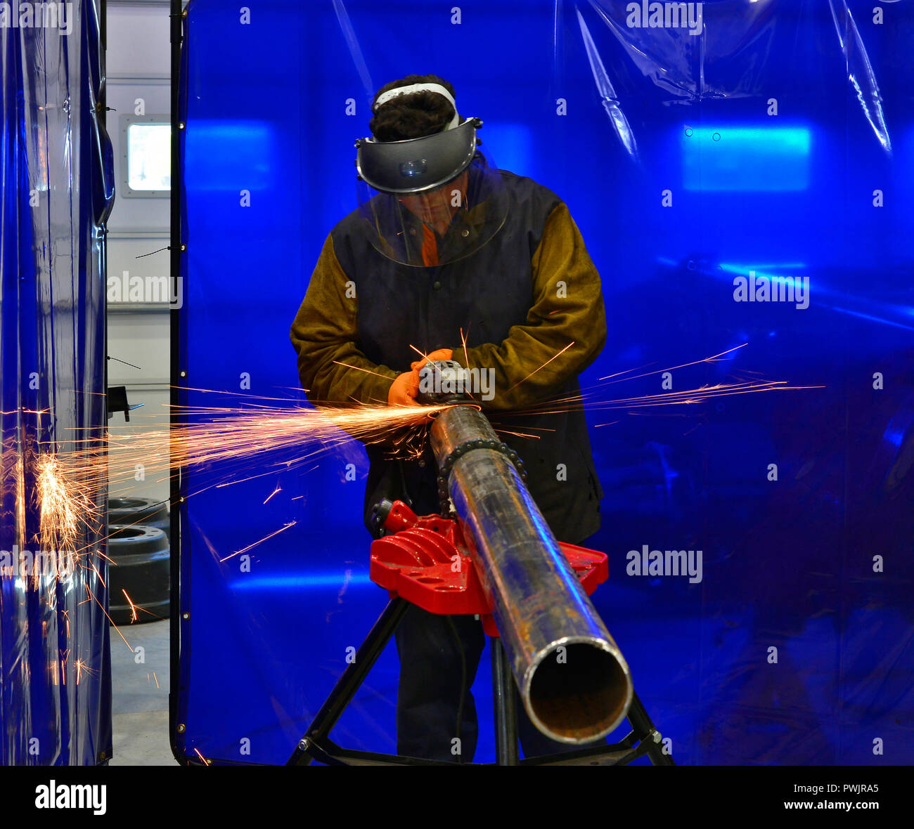 Metall Herstellung von Eisen- und Stahlerzeugnissen Stockfoto