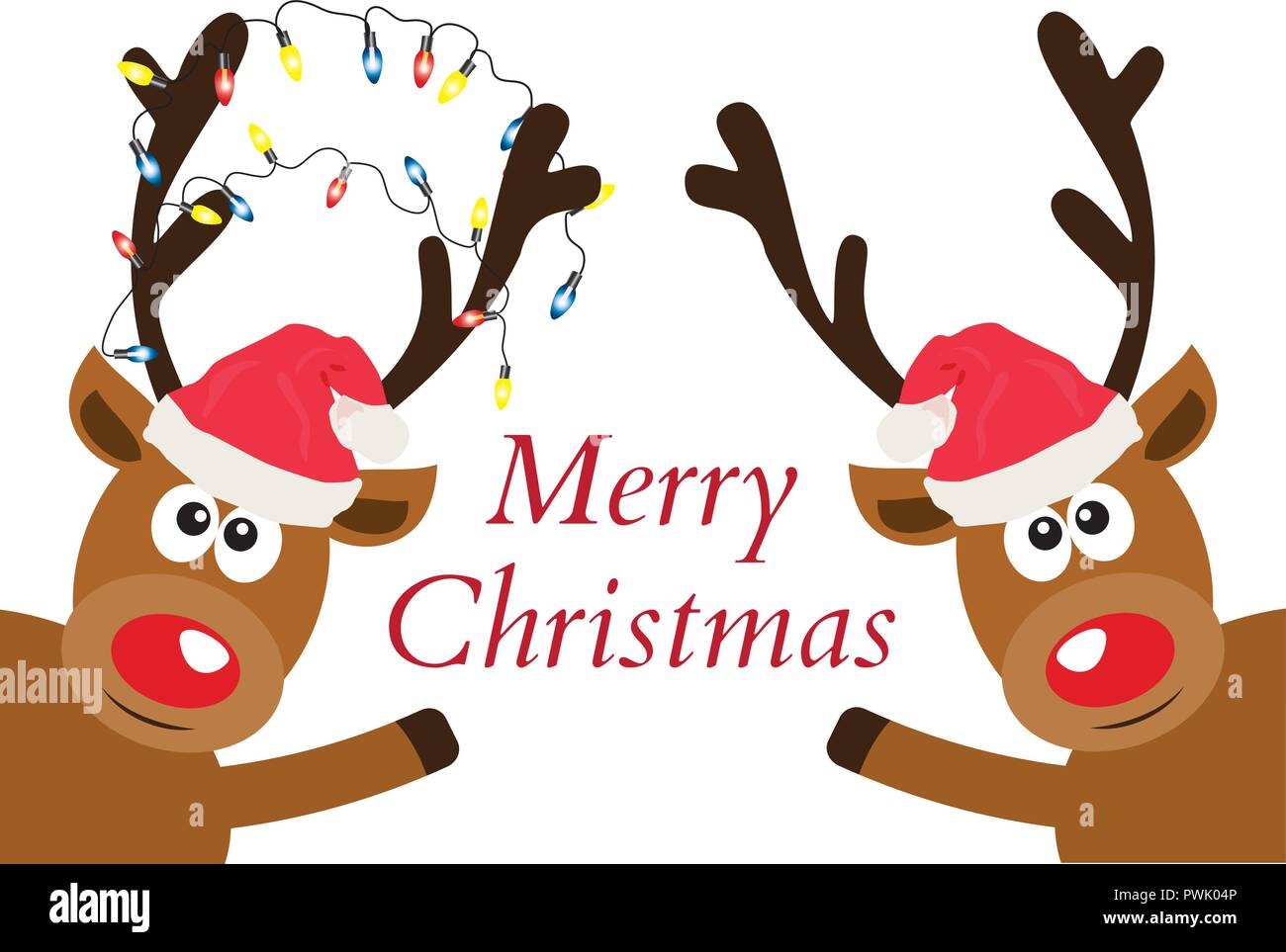 Vector Illustration von Weihnachten Rentier. Weihnachten Hintergrund. Stock Vektor