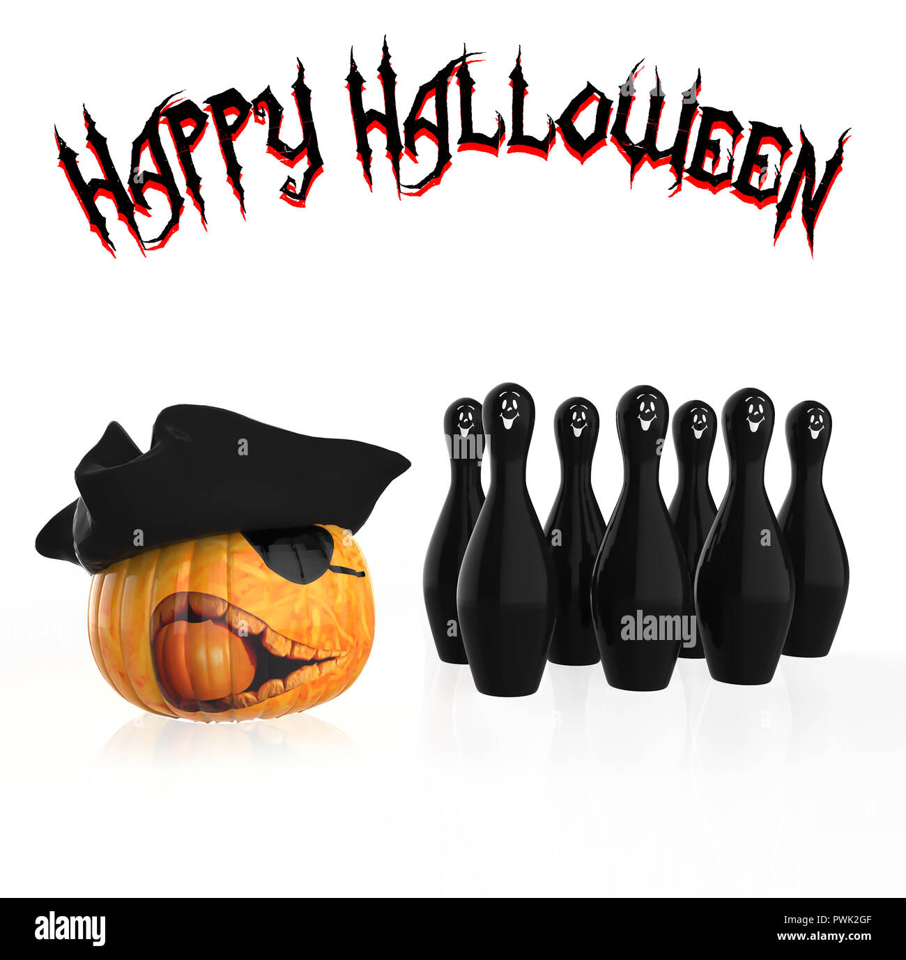 Happy Halloween design Ghost Ballons und Kürbisse Stockfoto