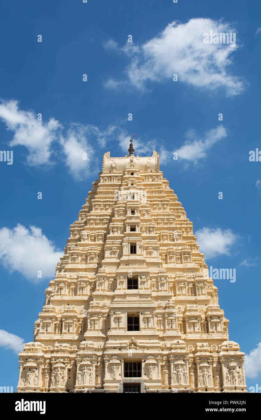 Tempel Turm von virupaksha Tempel in Hampi, Indien Stockfoto