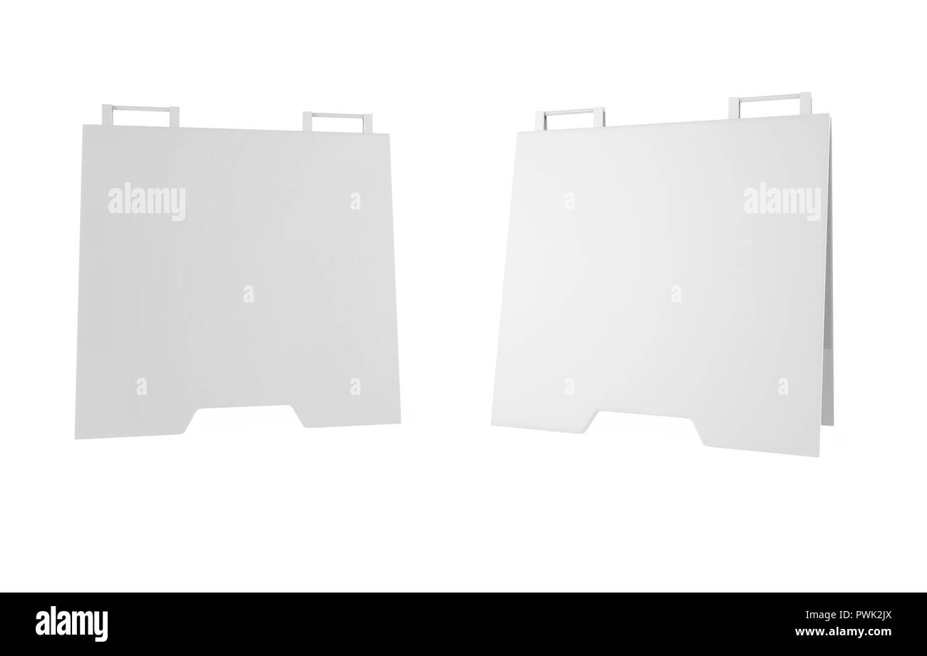 Crezon oder PVC-A-Frame Sandwich Boards für Design mock up und Präsentation. weiße Leere 3d-render Abbildung Stockfoto