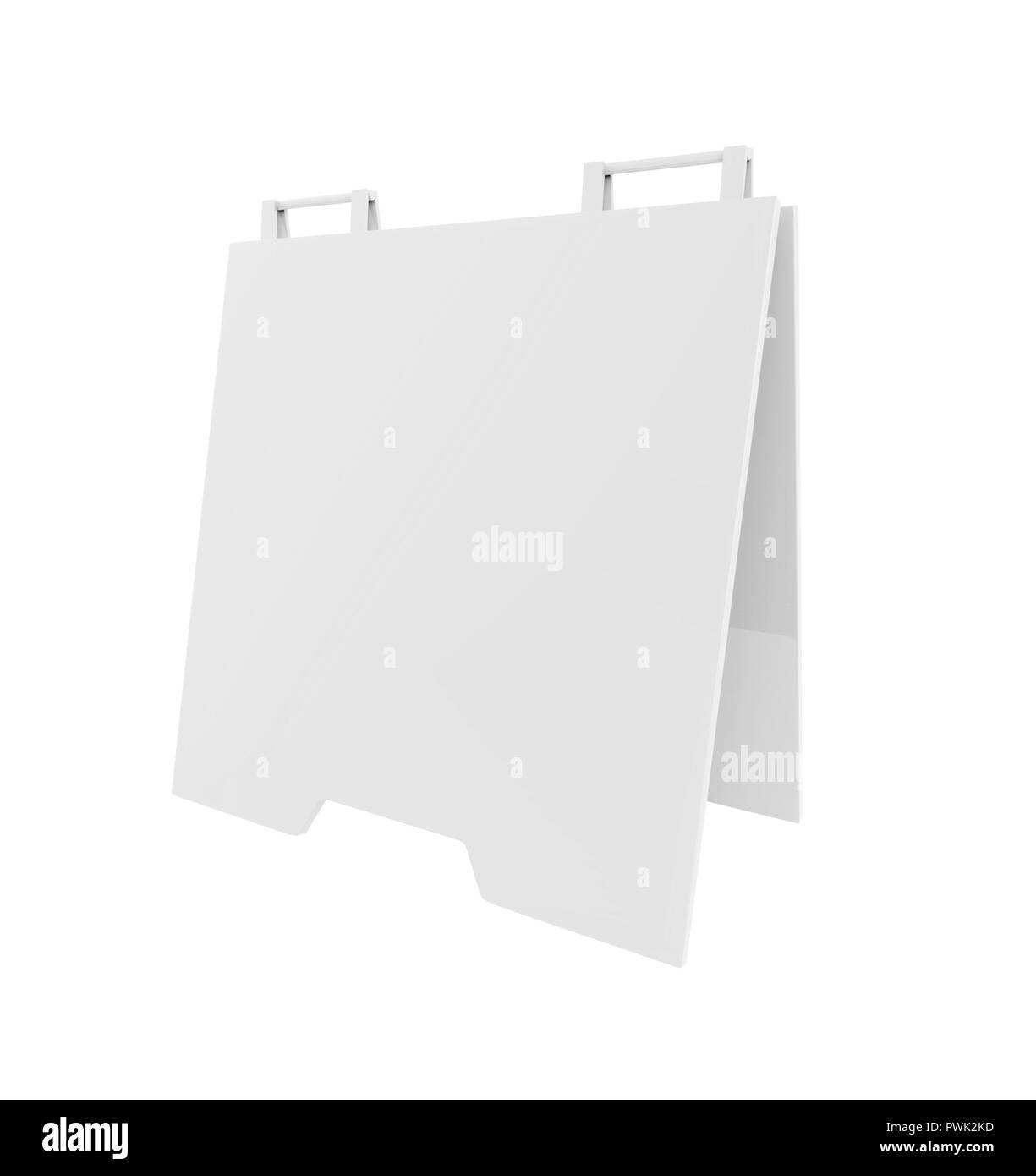 Crezon oder PVC-A-Frame Sandwich Boards für Design mock up und Präsentation. weiße Leere 3d-render Abbildung Stockfoto