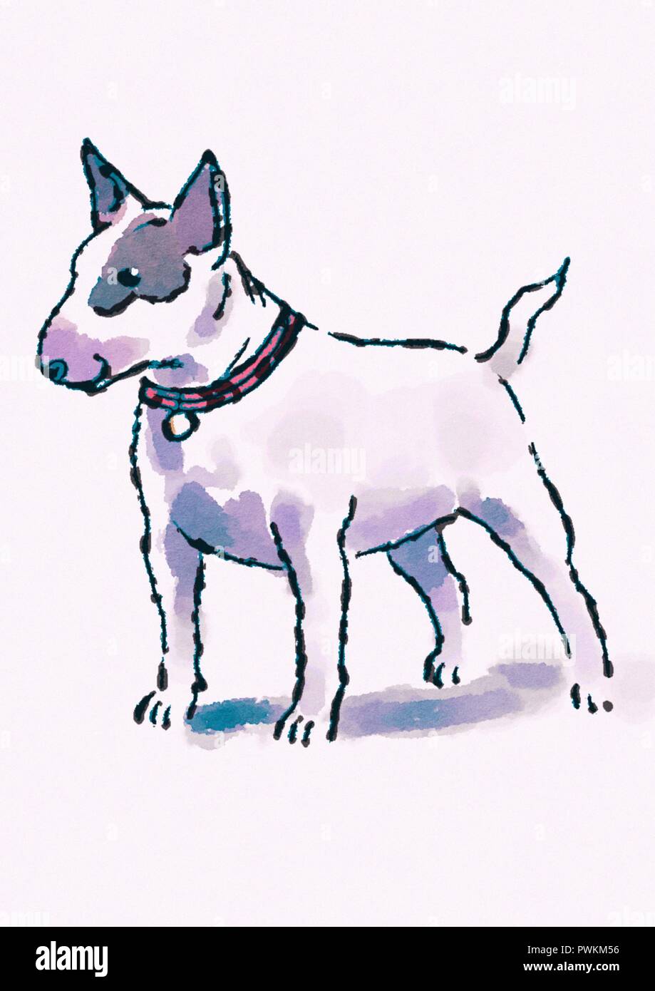Staffordshire Bull Terrier illustarion Stockfoto