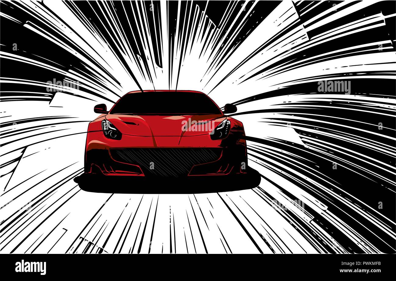 Speed Super Auto Vector Illustration in der Straße Stock Vektor