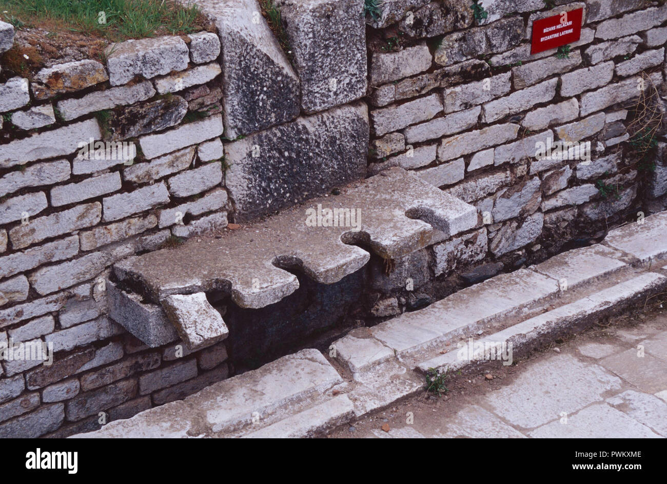 Alte Toiletten, Sardes, Türkei Stockfoto