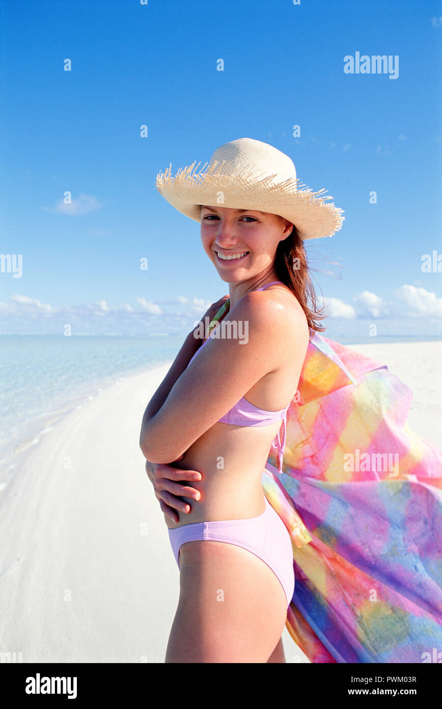 Frau Erholung am Strand in Mexiko Stockfoto