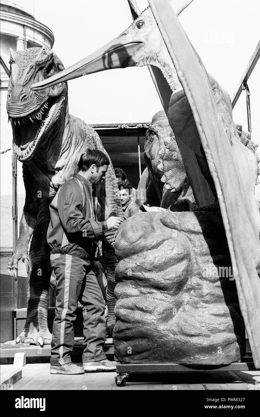Dinosaurier in der Straße, Lyon, Frankreich Stockfoto