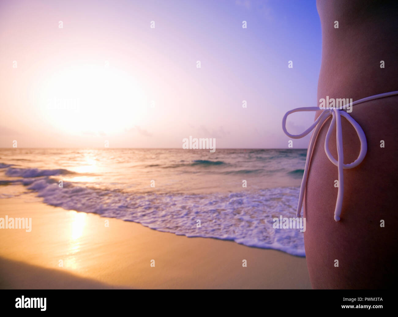 Frau Erholung am Strand in Mexiko Stockfoto