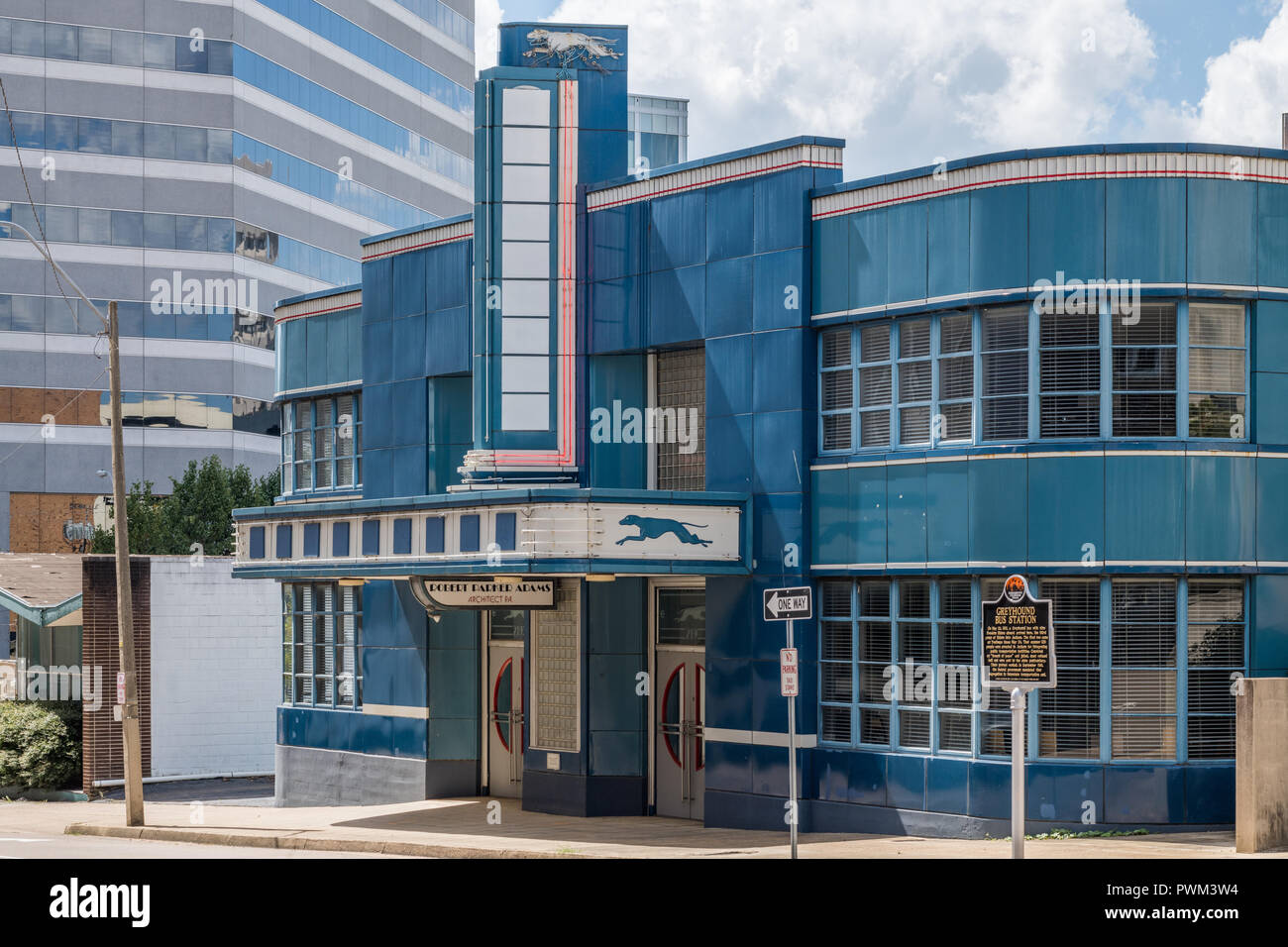 Kunst moderne Greyhound Bus Station in der Innenstadt von Jackson Stockfoto