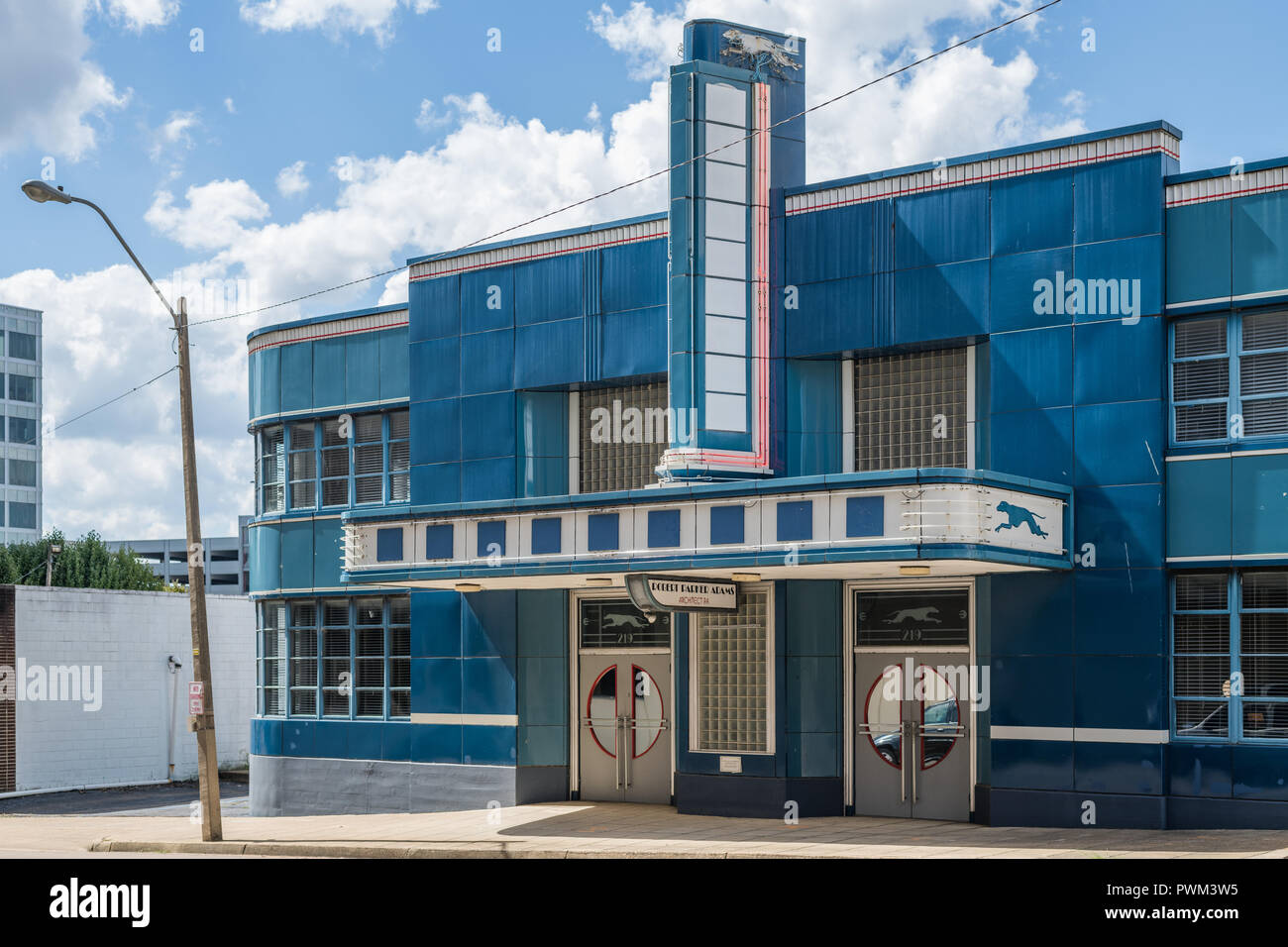Kunst moderne Greyhound Bus Station in der Innenstadt von Jackson Stockfoto