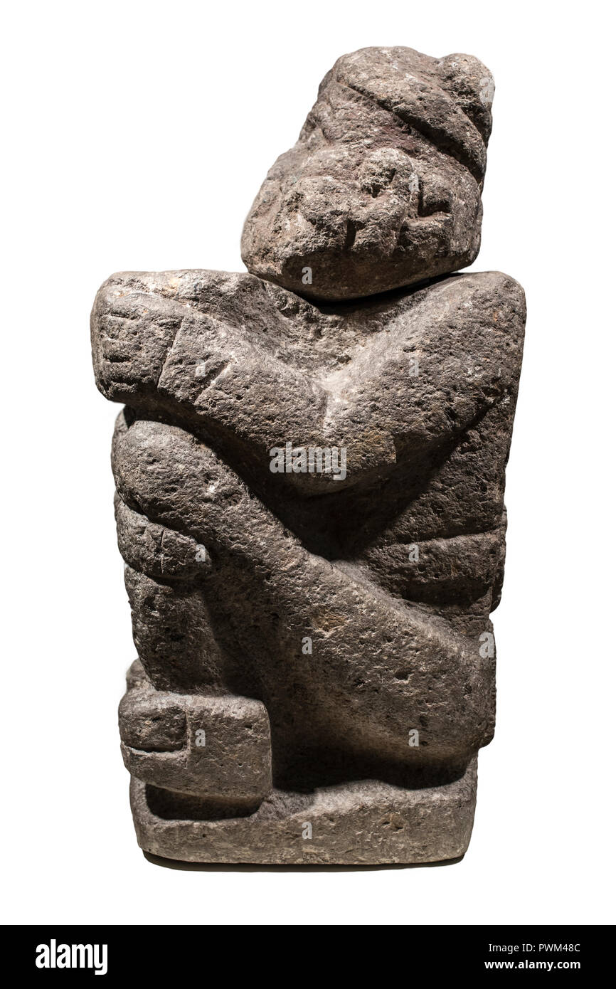 Madrid, Spanien - September 8th, 2018: Standartenträger Skulptur von Mayan-Toltec Kultur, Museum des Amerikas, Madrid, Spanien Stockfoto