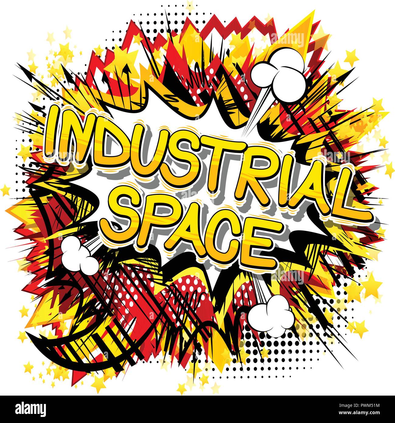 Industrielle Raumzeiger illustrierte Comic Stil Ausdruck. Stock Vektor