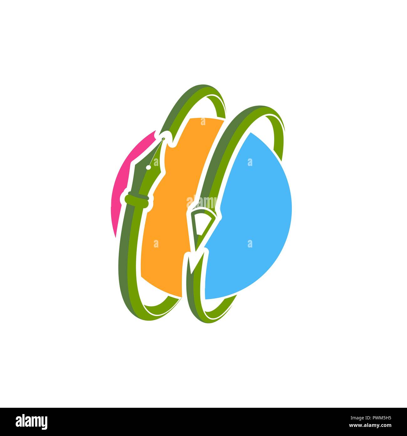 Kreative Rakete Kunst, Pen nib mit Rakete Merkmale Stock Vektor