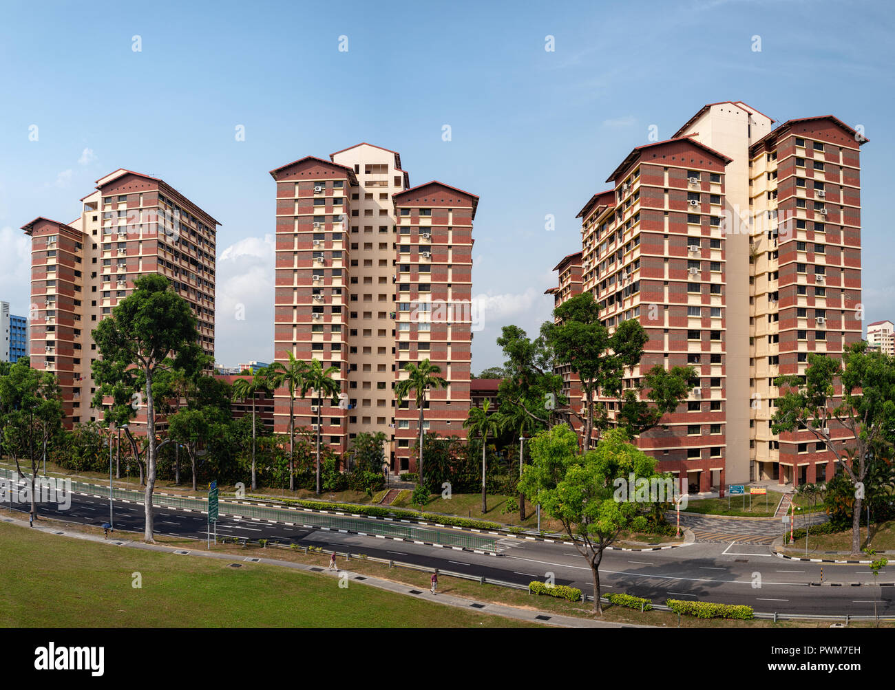 Zeitgemäße urbane Landschaft der Wohngegend Stockfoto