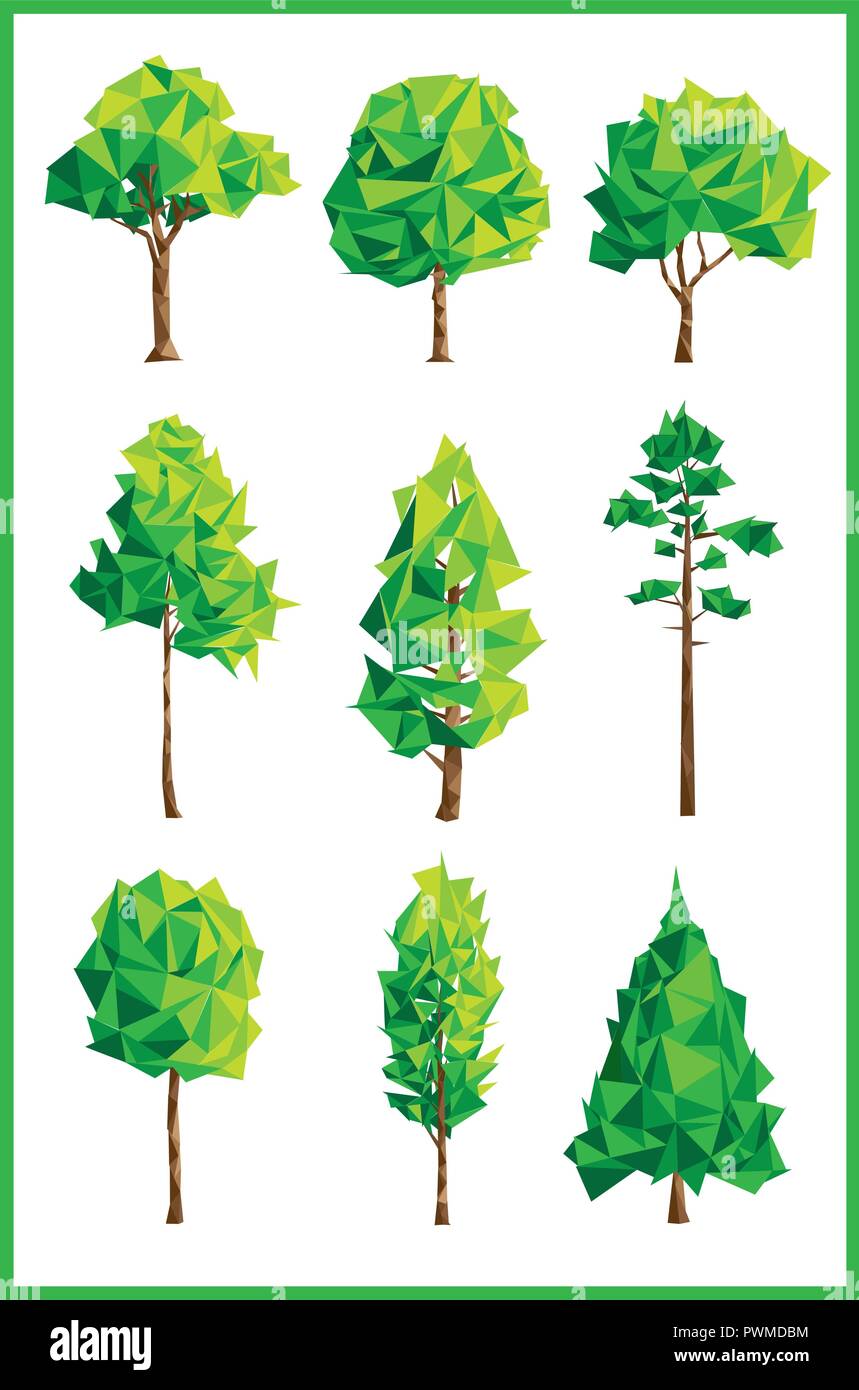 Geometrische Bäume Vector Illustration Stock Vektor
