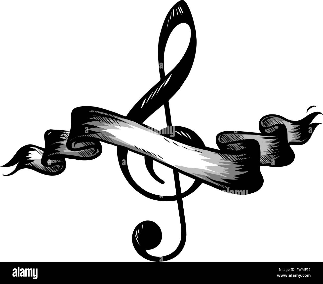Musik, Noten, Lied, Melodie oder tune Flachbild Symbol für musikalische Anwendungen und Webseiten Stockfoto
