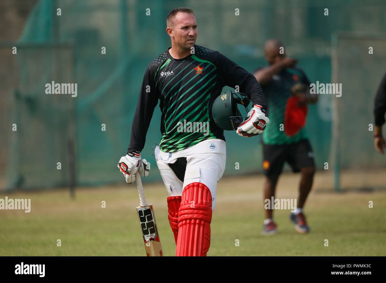 Simbabwe Cricket Team auf Training an BCB Akademie in Mirpur, Dhaka, Bangladesch. Wie kamen Sie in Dhaka am 16. Oktober. 17. Oktober Stockfoto