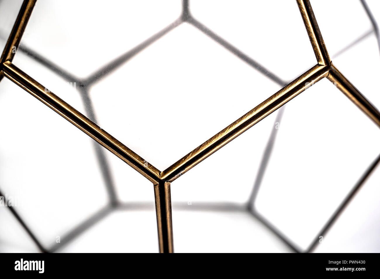3D-Dodekaeder, abstrakte geometrische Form und Struktur Stockfoto