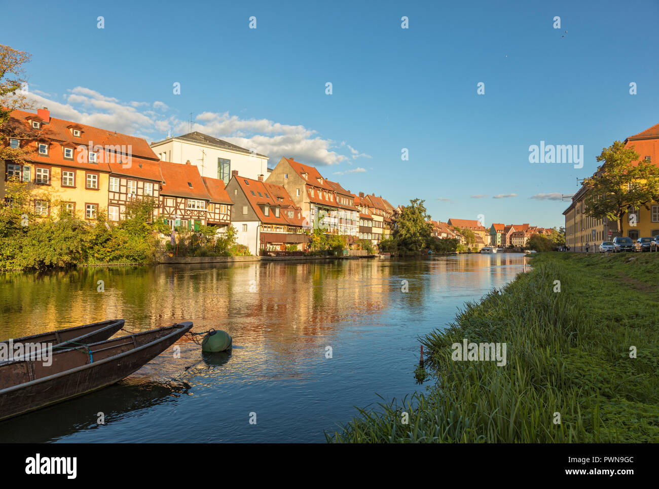 Klein-Venedig (Klein Venedig), historische Viertel am Ufer der Regnitz in Bamberg, Bayern, Deutschland Stockfoto