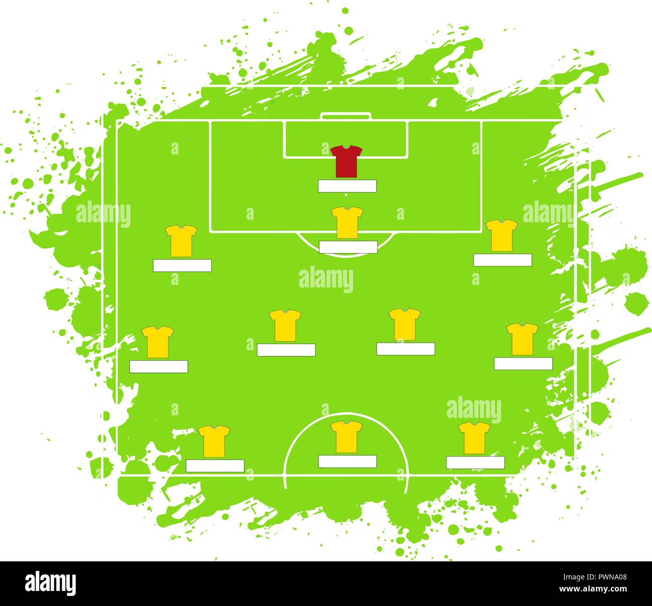 Fußball Taktik Tabelle. Vector Illustration. Die Taktischen Schema von fünf Drei Zwei Stock Vektor