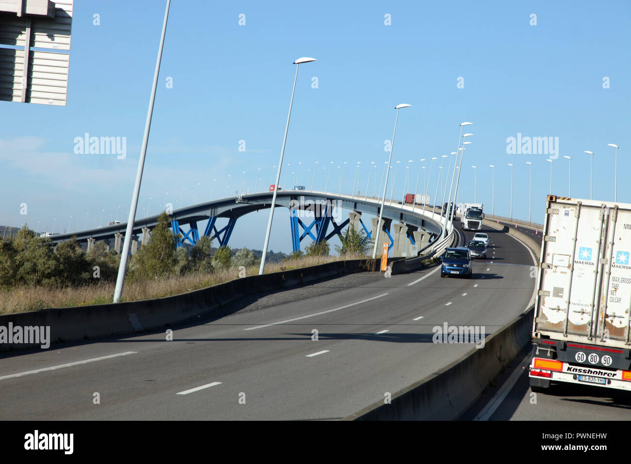 Brücke der Normandie Flyover, Normandie, Frankreich Stockfoto