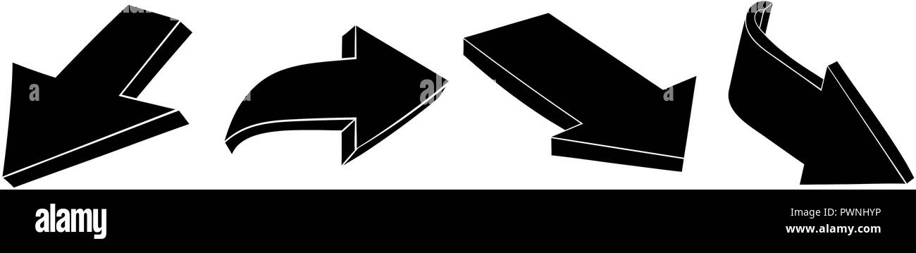 Schwarze silhouette Pfeile Stock Vektor