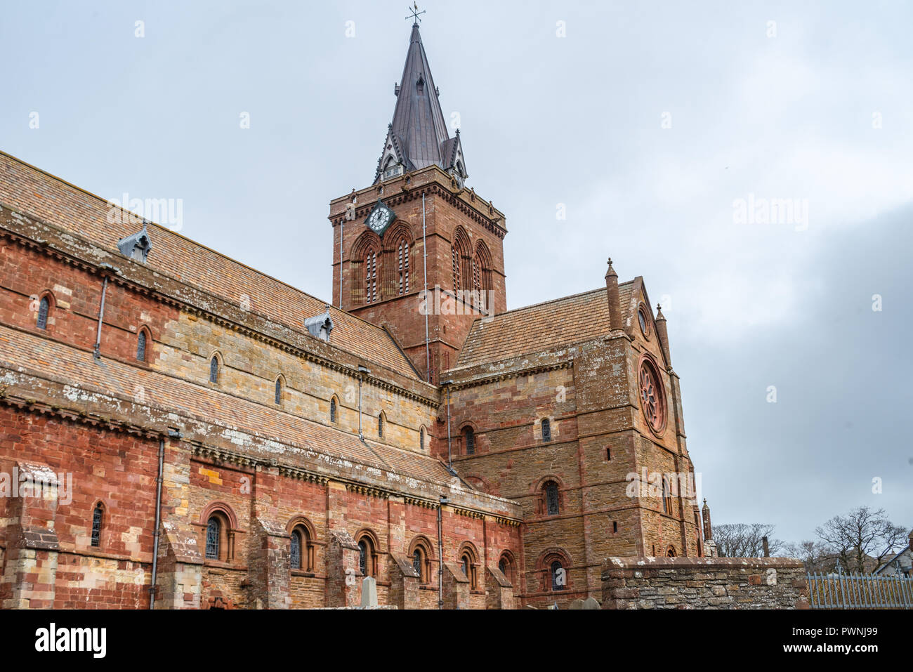 Norman St Magnus Kathedrale, Kirkwall, Orkney Inseln, Schottland, Vereinigtes Königreich Stockfoto