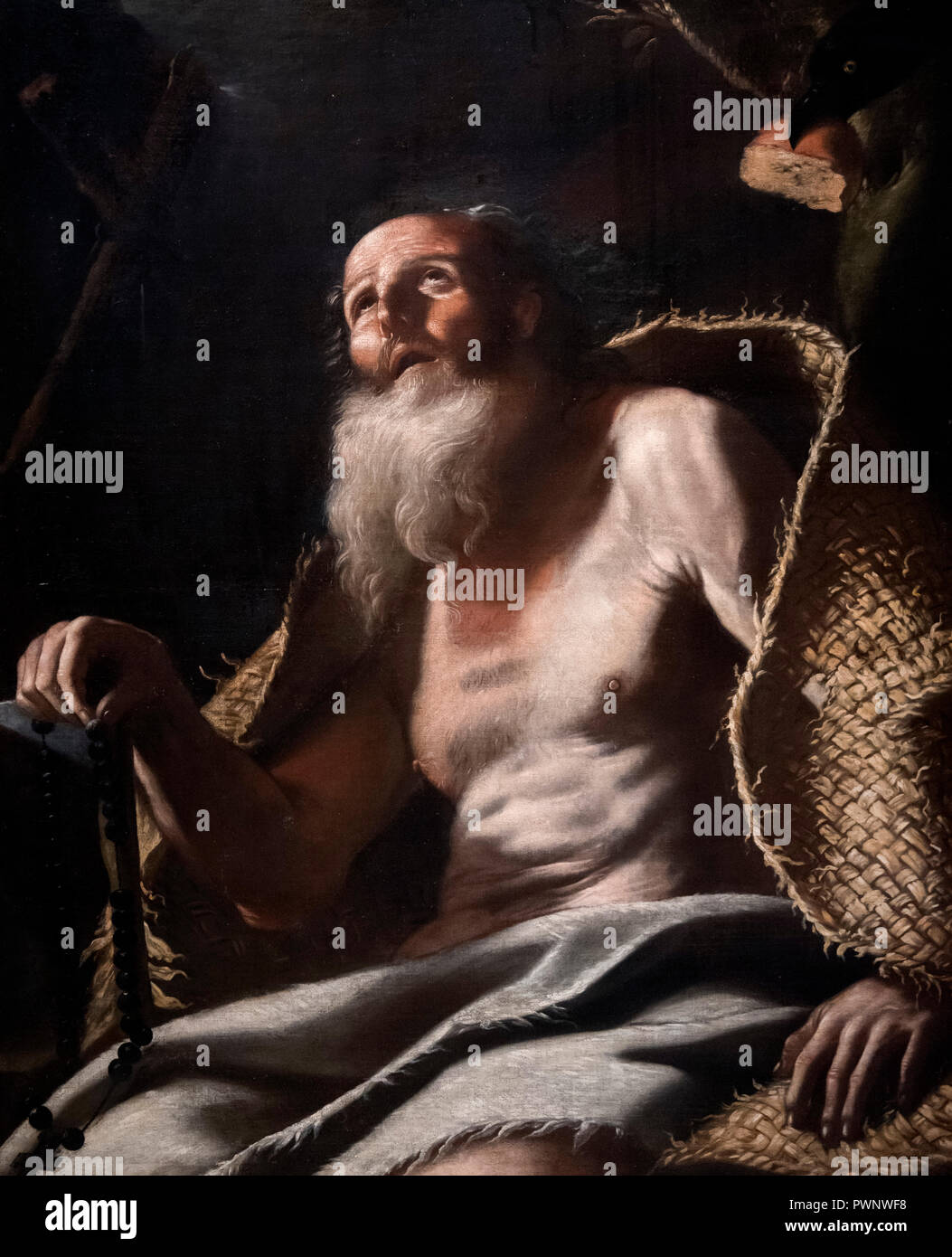 Der hl. Paulus der Eremit von Mattia Preti (1613-1699), Öl auf Leinwand, 1660-75 Stockfoto