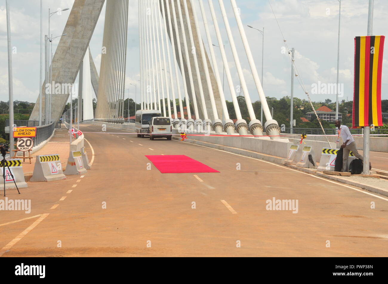 Jinja, Uganda. 17. Oktober 2018. Die Quelle des Nils Brücke, der Präsident von Uganda, Yoweri Museveni in Auftrag gegeben wurde. Kredit; Donald Kiirya/Alamy Leben Nachrichten. Stockfoto