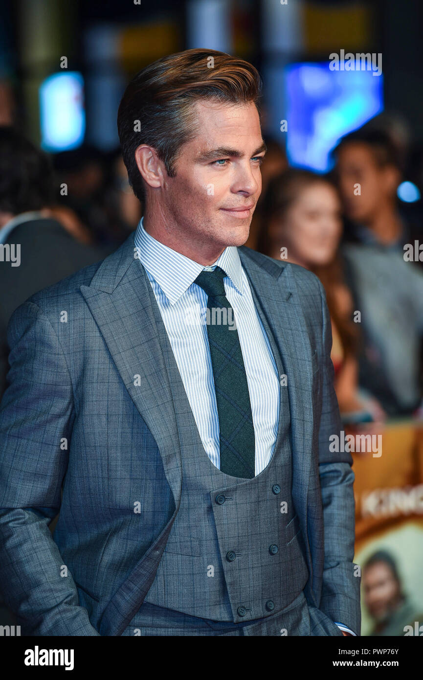 London, Großbritannien. 17. Oktober, 2018. Chris Pine besucht die Outlaw König" Premiere, BFI London Film Festival, Großbritannien - 17 Okt 2018 Quelle: Gary Mitchell, GMP-Media/Alamy leben Nachrichten Stockfoto