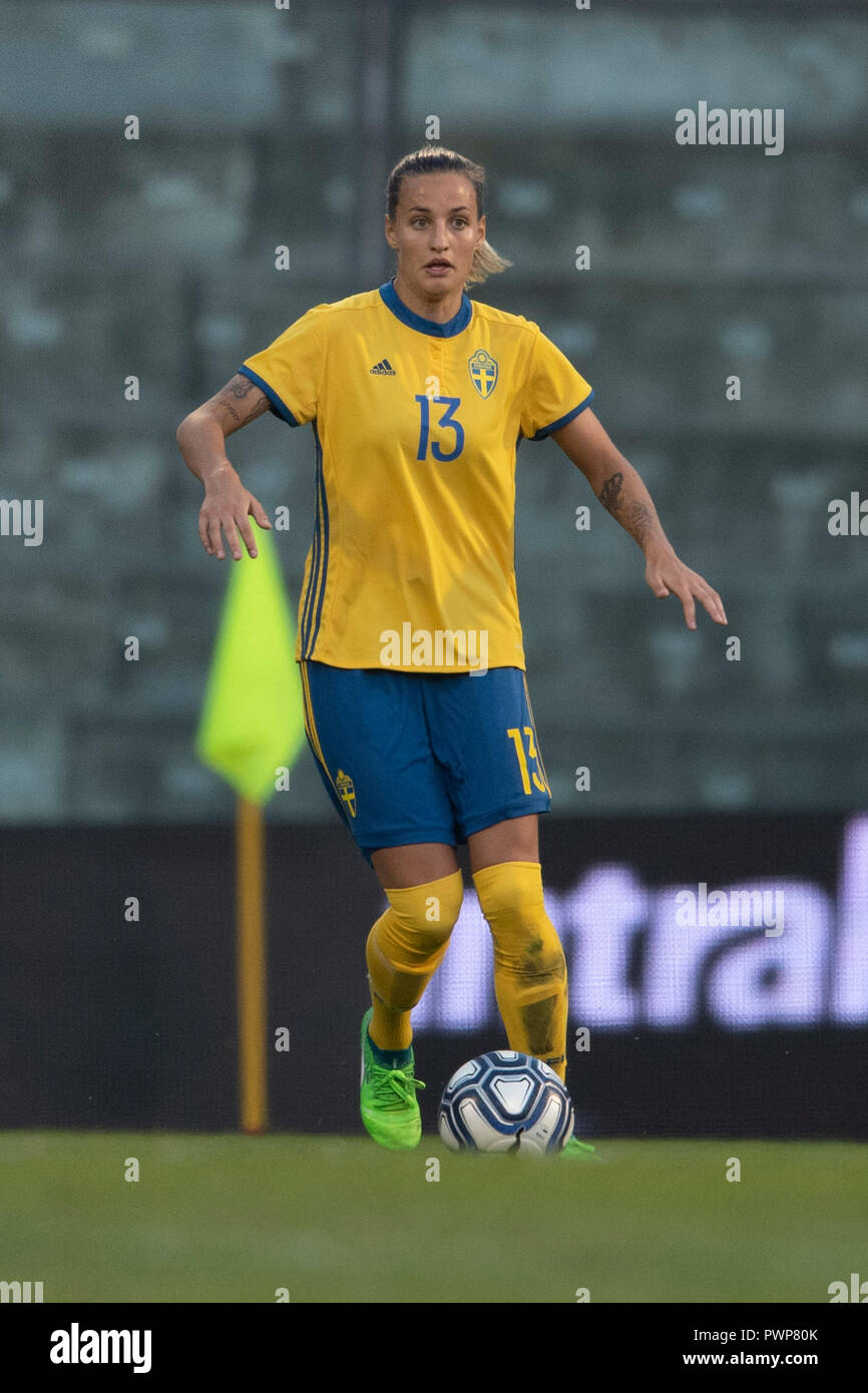 Nathalie Bjorn (Schweden) während der FIFA-Frauenfussball-Weltmeisterschaft Frankreich 2019 Qualifier Match zwischen Italien 1-0 Schweden bei Giovanni Zini Stadion am 09 Oktober, 2018 in Cremona, Italien. Credit: Maurizio Borsari/LBA/Alamy leben Nachrichten Stockfoto
