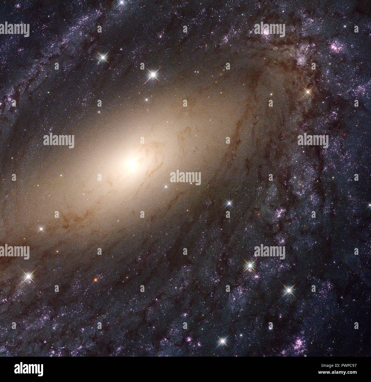 Die leuchtenden Spiralarme der Galaxie NGC 6744. Uv-Licht ist ein wichtiger Indikator der jüngsten und heißesten Sterne. Elemente dieses Bild von Stockfoto