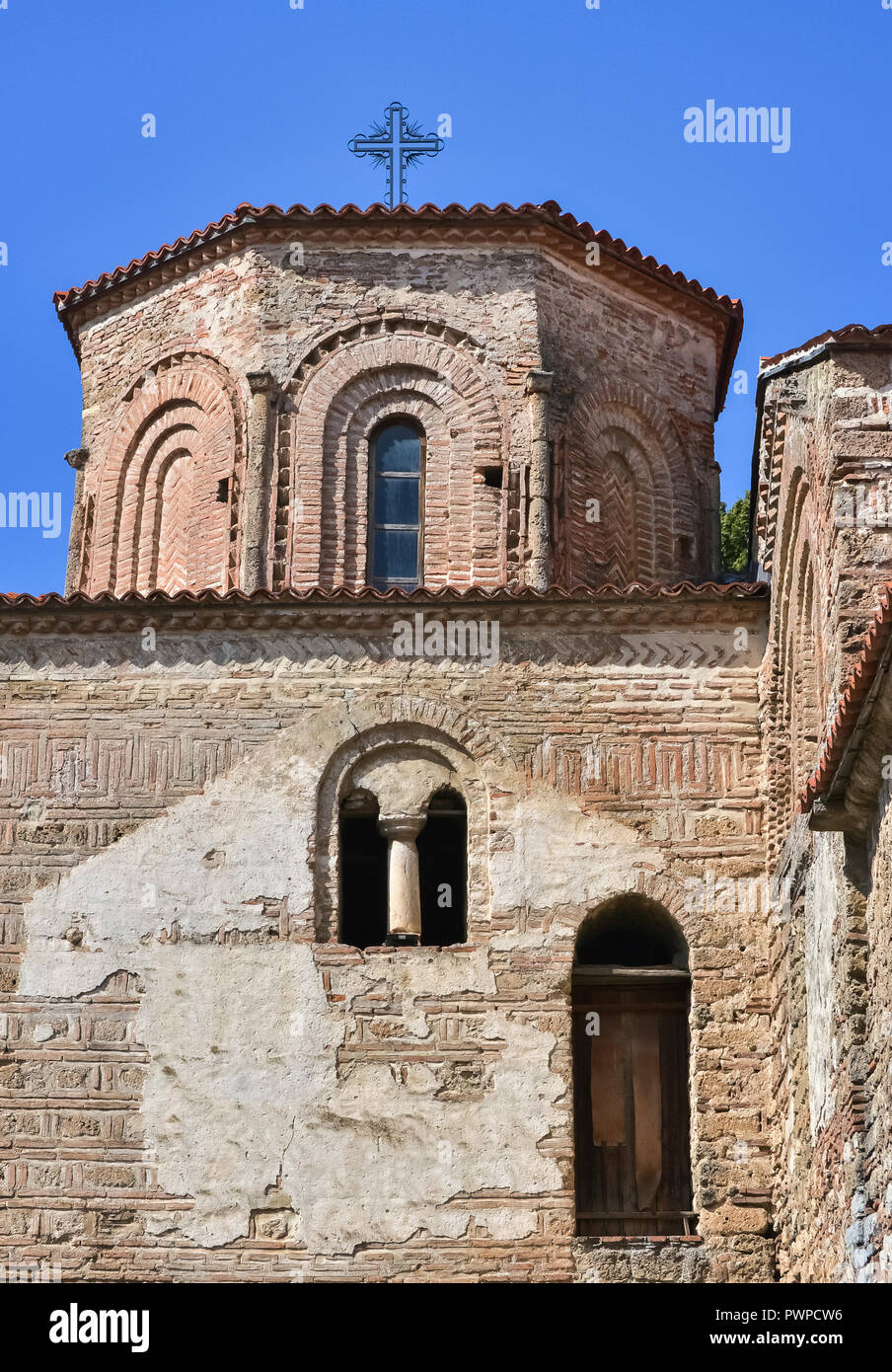 Detail der berühmten Orthodoxe Kirche Hagia Sophia in Ohrid Stockfoto