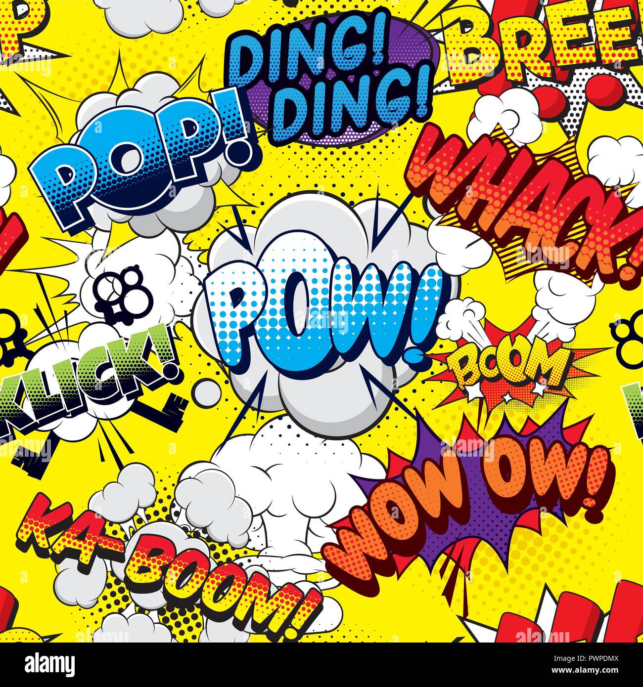 Pow nahtlose Comics Hintergrund Vorlage für Ihr Design Stock Vektor