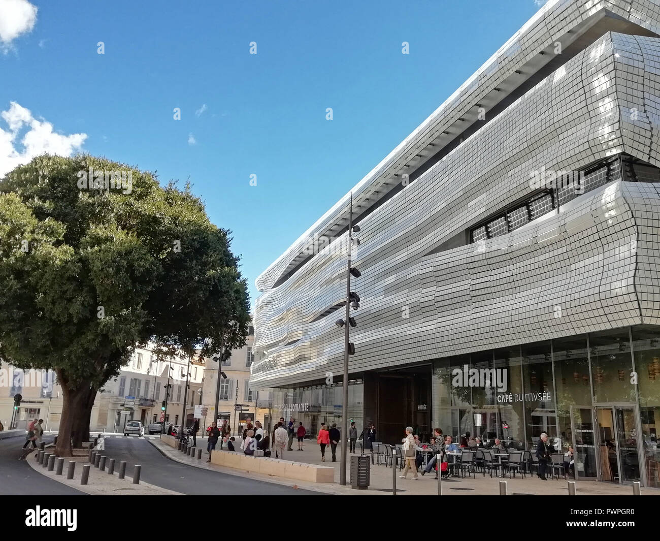 Musée de la Romanite, Museum der Romanity von Elizabeth de Portzamparc Architekt, Nimes, Gard, Royal, Frankreich, Europa Stockfoto