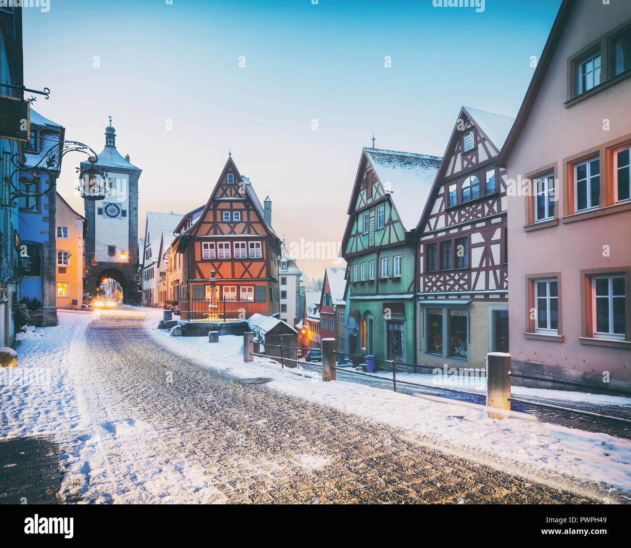 Mittelalterliche Altstadt Rothenburg Ob der Tauber Stockfoto