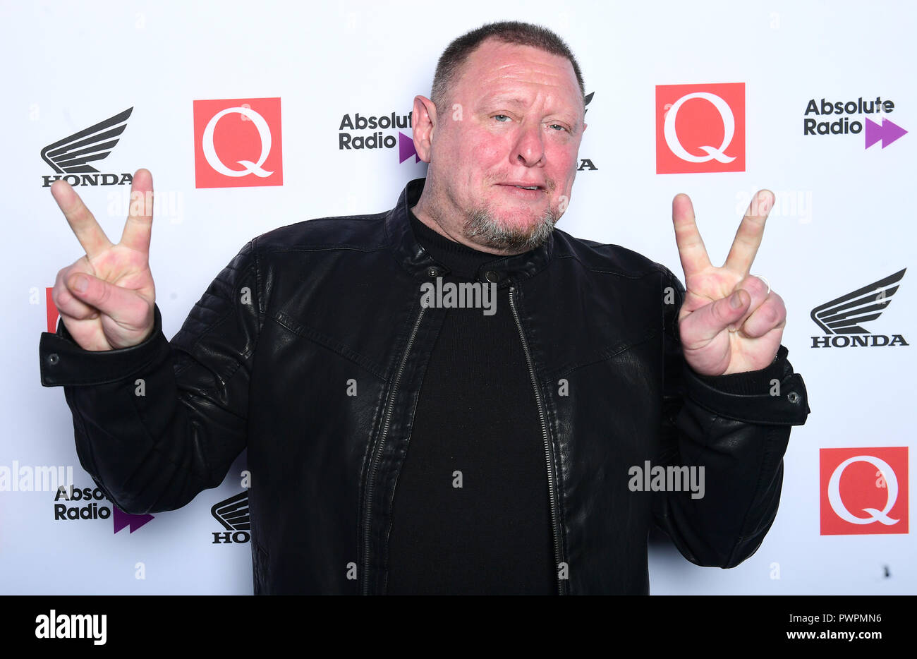 Shaun Ryder in der Presse während der Q Awards 2018 in Verbindung mit Absolute Radio im Camden Roundhouse, London. Stockfoto