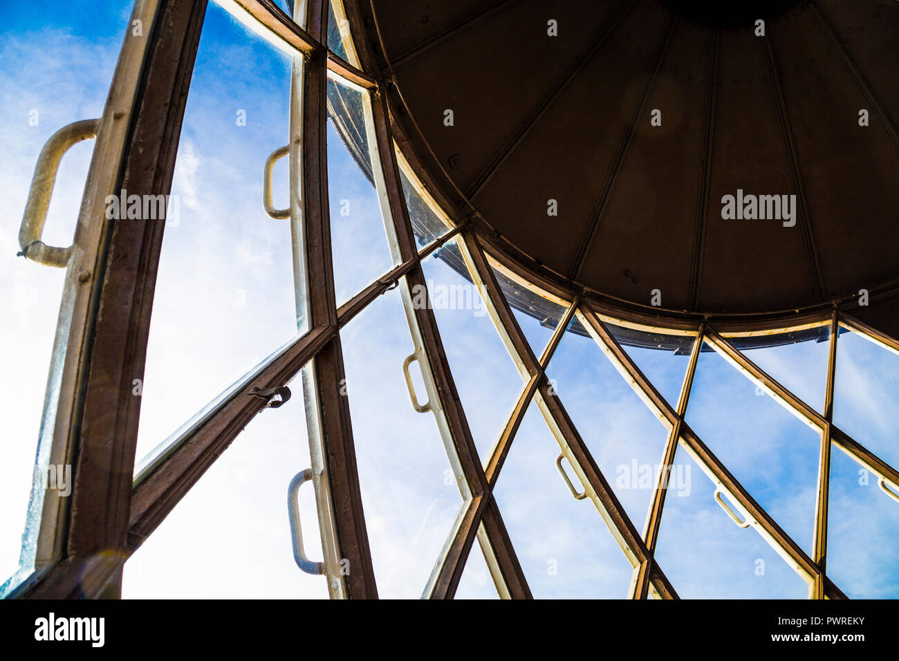 Detail des Inneren von Bug Creek Leuchtturm in Trinity Buoy Wharf, London, Großbritannien Stockfoto