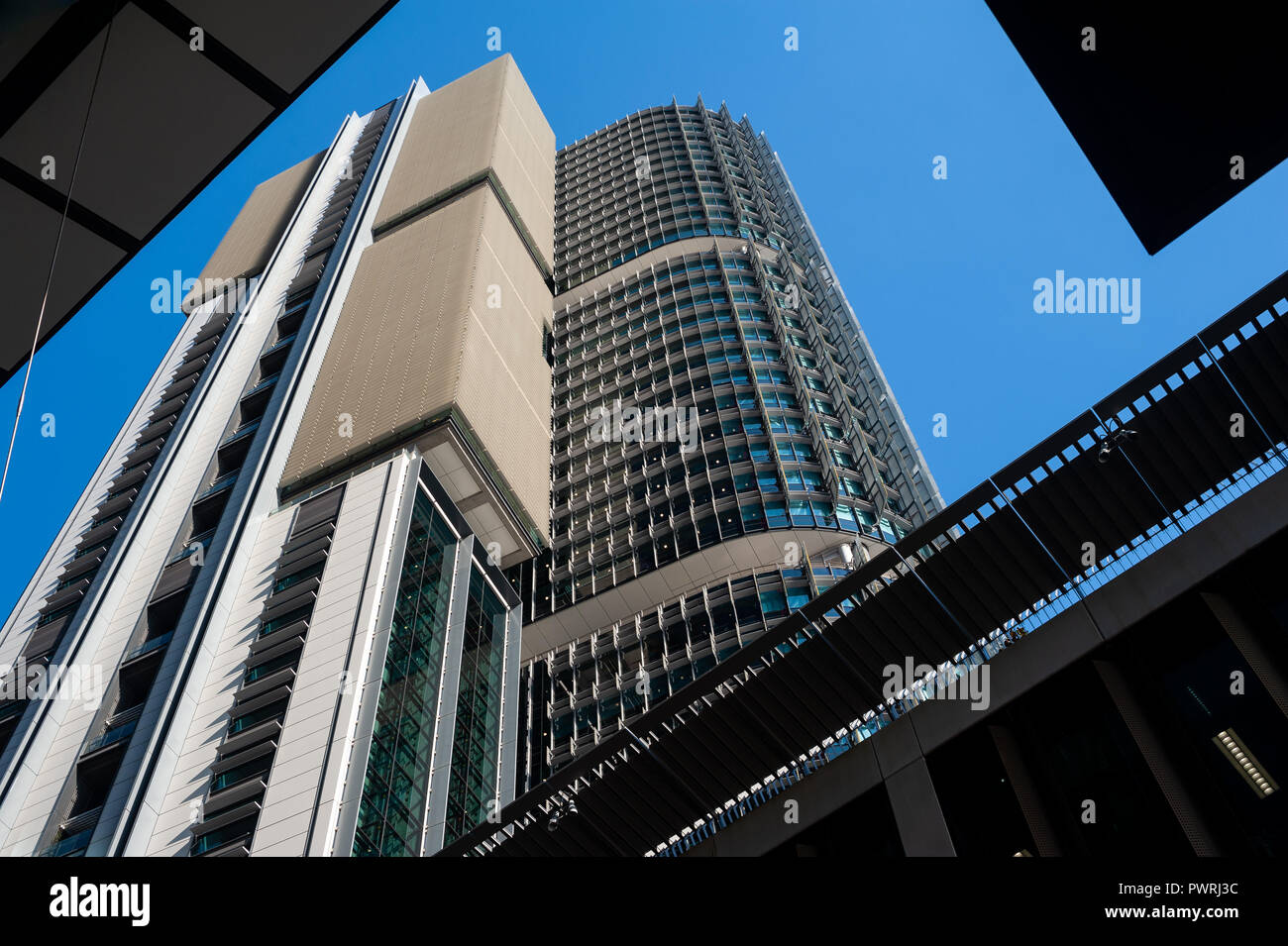 17.09.2018, Sydney, New South Wales, Australien - ein Blick auf die Moderne internationale Towers Bürogebäude in Barangaroo Süden mit Blick auf den Darling Harbour. Stockfoto