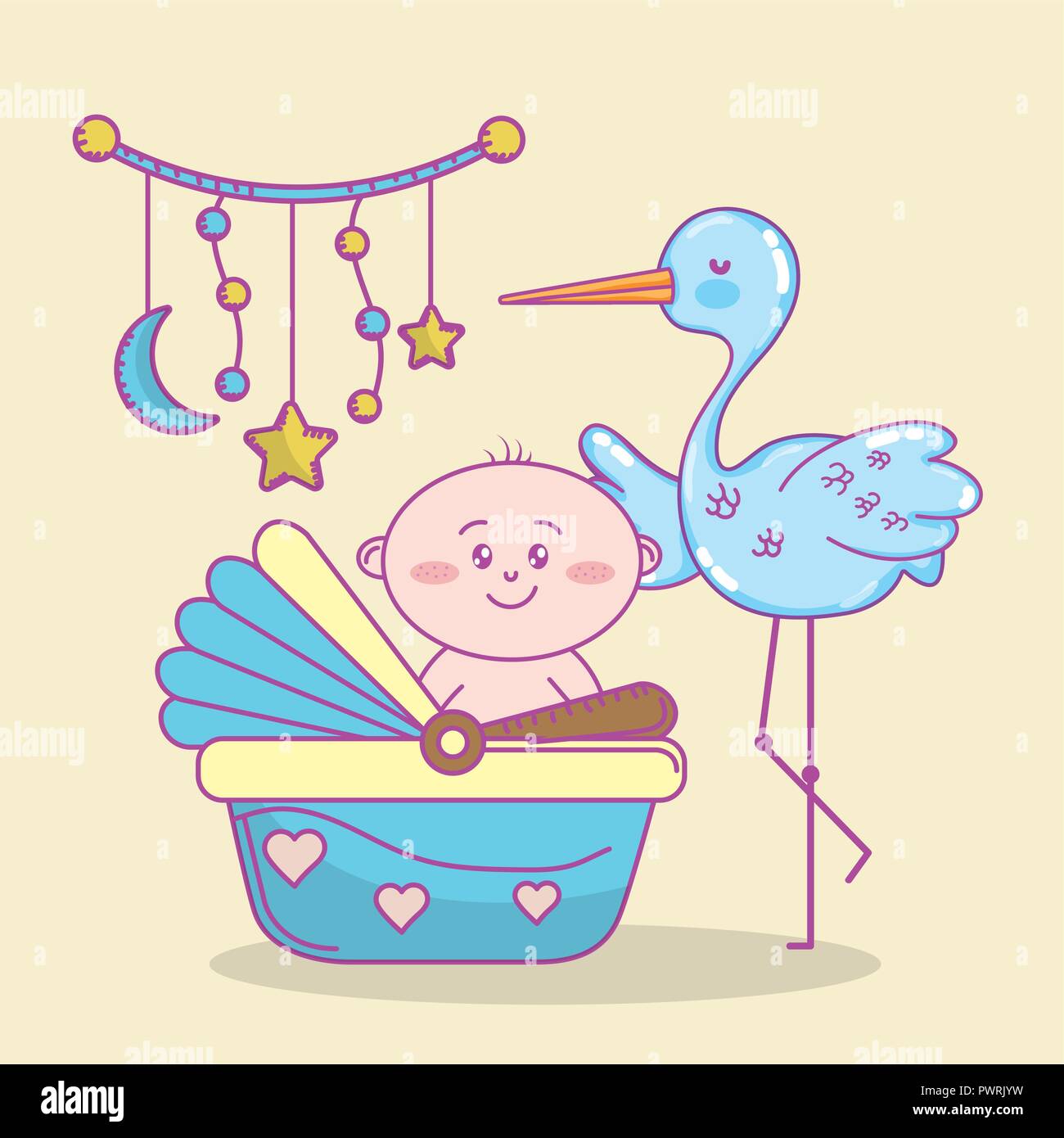 Baby cartoons Dusche Stock Vektor