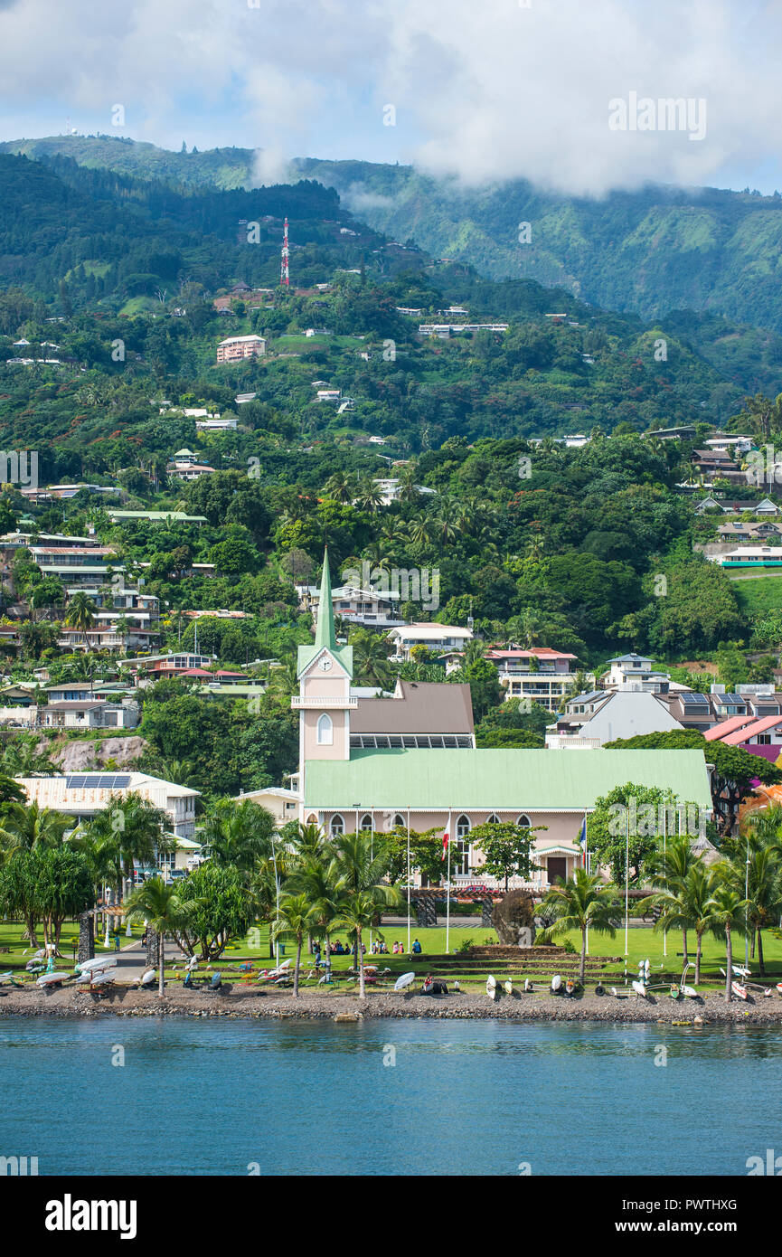 Stadtblick Papeete Tahiti Stockfotografie Alamy