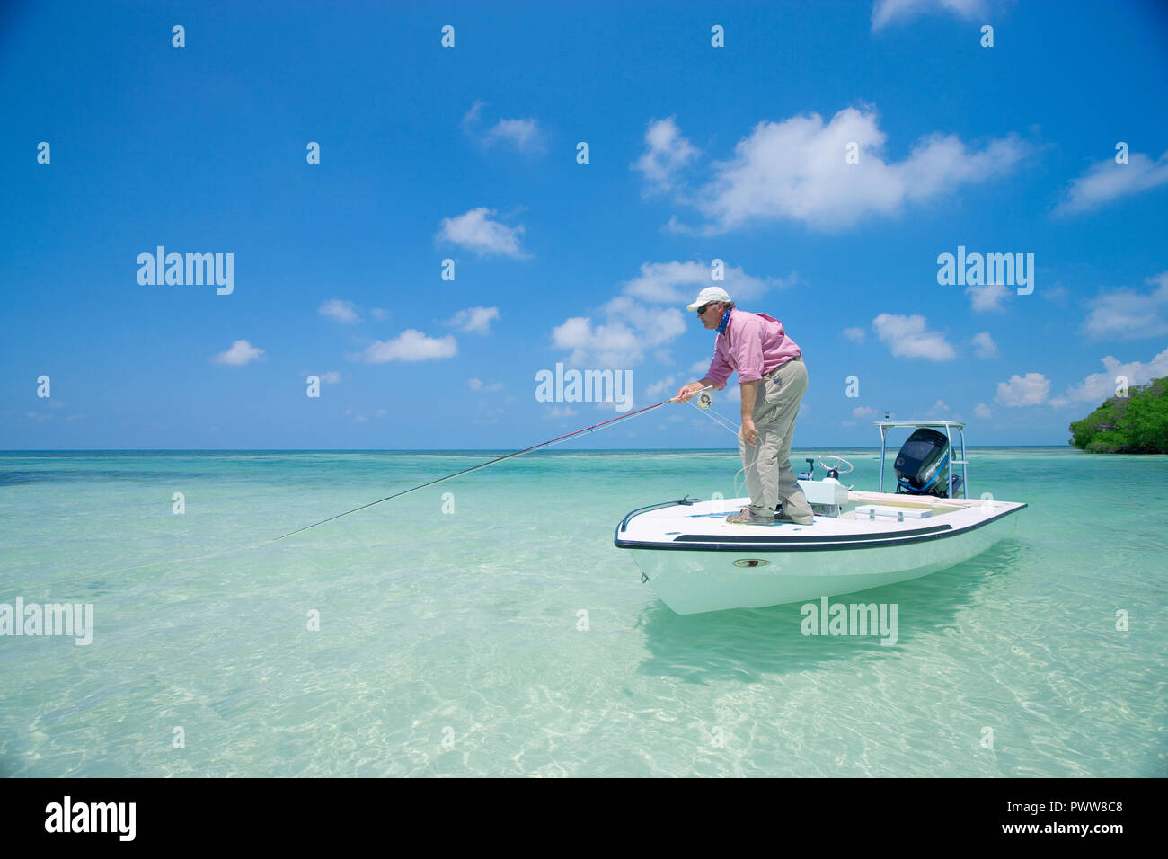 Salzwasser Fliegenfischen Stockfoto